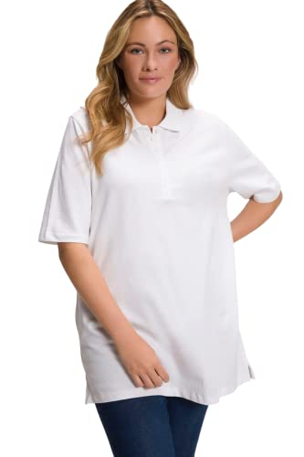 ULLA POPKEN Polopiquee Shirt Maglietta a Maniche Lunghe, Bianco (Bianco 20), 60-62 Donna