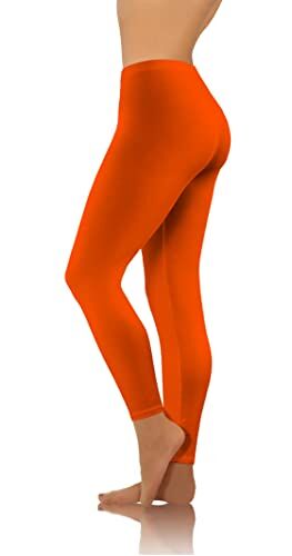 sesto senso Pantaloni Sportivi Donna Arancia Lunghi Cotone Ragazza Colorati Leggings Fitness Yoga 3XL Orange