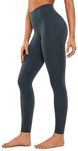 CRZ YOGA Donna Vita Alta Pantaloni Sportivi Leggings Fitness con Tasche 71cm Melanite 42