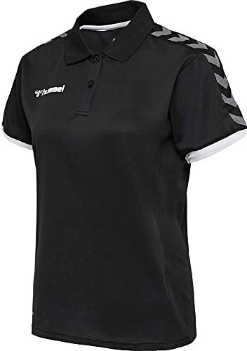 hummel hmlAUTENTICA Polo Funzionale da Donna, Nero Bianco, L