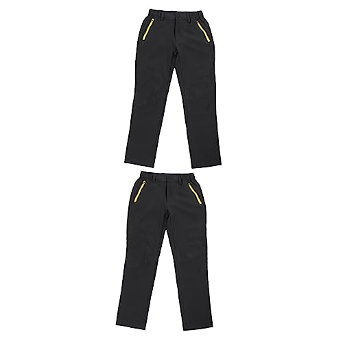 CLISPEED 2 Pezzi Con Pantalone Jogger Pantaloni Rapidi Sport Per La Corsa A Secco Attività Resistenti All'Acqua Uso Pantaloni Primavera L Carico Leggero Arrampicata Ciclismo Tasche