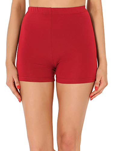 Merry Style Pantaloncini Palestra Donna in Viscosa Shorts Donna per il Fitness Allenamento Jogging Pantaloncini Sportivi Donna Yoga Hot Pants MS10-391 (Rosso, M)