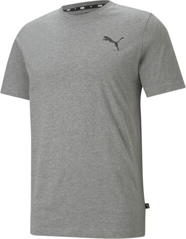 Puma PUMHB # Ess Small Logo Tee, Maglietta Uomo, Medium Gray Heather-Medium Gray Heather-Cat, L