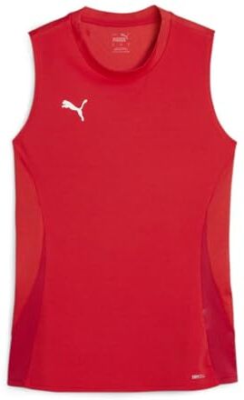 Puma teamGOAL Sleeveless Jersey Wmns, Tee Unisex, Rosso Bianco-Veloce Rosso, M