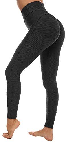 Memoryee Leggins Donna Sportivi Anticellulite Pantaloni Push up Booty Pantacollant Vita Alta Fitness Elastici Taglia Grossa Leggings Yoga/Negro-Style8-11/S