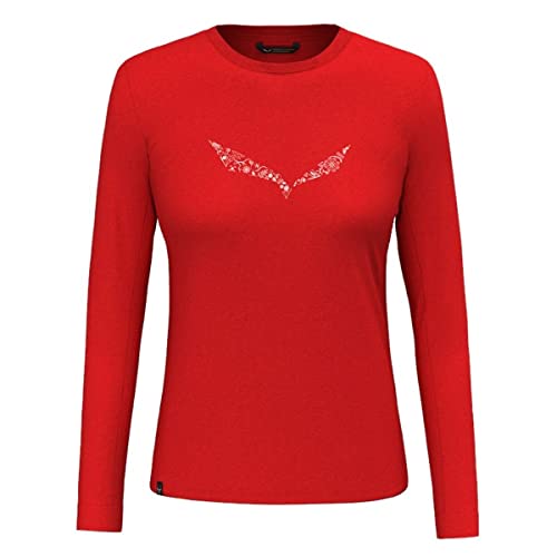 Salewa Solidlogo Dry Longsleeve Tee Women, Flame, XS