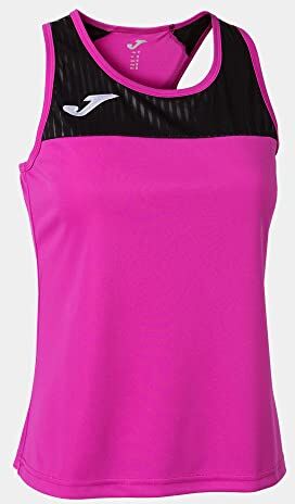 Joma Maglia a Bretelle Montreal Maglietta, Rosa Fluo Nero, XL Donna