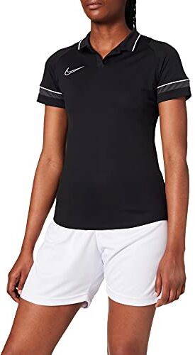 Nike Dri-Fit Academy, Polo Donna, Nero/Bianco/Antracite/Bianco, XS