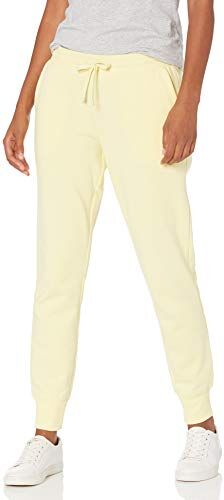 Amazon Essentials Pantaloni Jogger Sportivi in Pile (Disponibili in Taglie Forti) Donna, Giallo Chiaro, XS