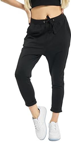 Urban Classics Pantaloni da Donna Open Edge Terry Turn Up Sportivi, Nero (Black 00007), XXL