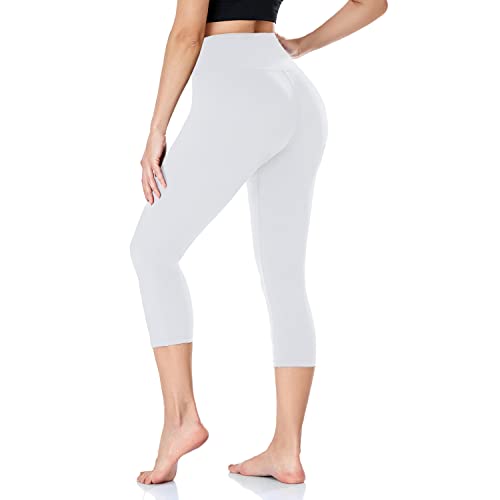 ACTINPUT 3/4 Leggins Capri Donna Vita Alta Leggings Fitness Sportivi Corti Pantaloncini Yoga Controllo della Pancia Opaco Elastici Morbido Pantaloni