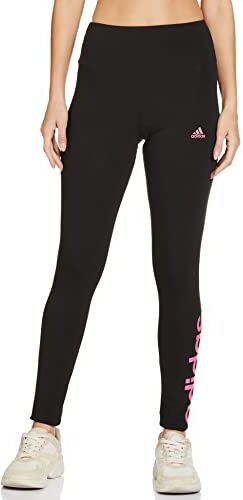 Adidas Essentials High-waisted Logo Leggings, Black/Pulse Magenta, L Donna