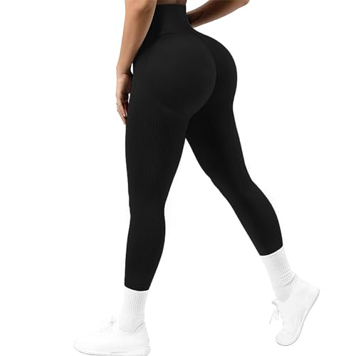 Getervb Leggins Sportivi Donna Push Up Vita Alta Pantacollant Opaco Scrunch Pantaloni Dimagranti Anticellulite Palestra Fitness Senza Cuciture per Yoga Palestra Jogging