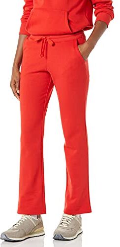 Amazon Essentials Pantaloni Sportivi in Pile a Gamba Dritta (Disponibili in Taglie Forti) Donna, Rosso, M