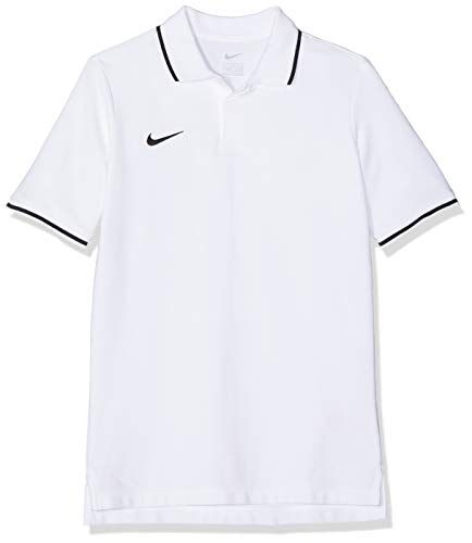 Nike Team Club19 SS, Polo A Maniche Corte Unisex Bambini, White/Black, XS
