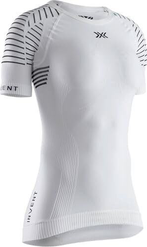 X-Bionic Invent 4.0 Maglia Termica Donna Manica Corta a Compressione Alte Prestazioni per Running, Sci, Ciclismo, Fitness, e Sport Invernali Adatta a Climi Rigidi, Arctic White/Dolomite Grey, L