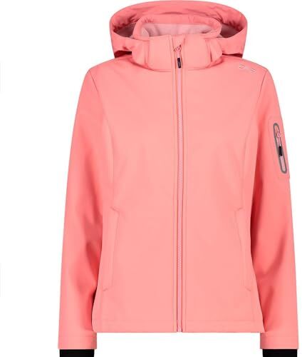 CMP Giacca in Softshell da Donna con Cappuccio Removibile, Orchidea, 56