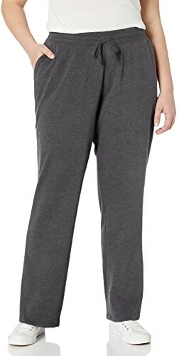 Amazon Essentials Pantaloni Sportivi in Pile a Gamba Dritta (Disponibili in Taglie Forti) Donna, Carbone Puntinato, XS