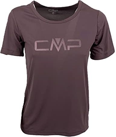 CMP T-Shirt Girocollo Dry Function con Logo Donna Art.39T5676P (40, c904 Plum)