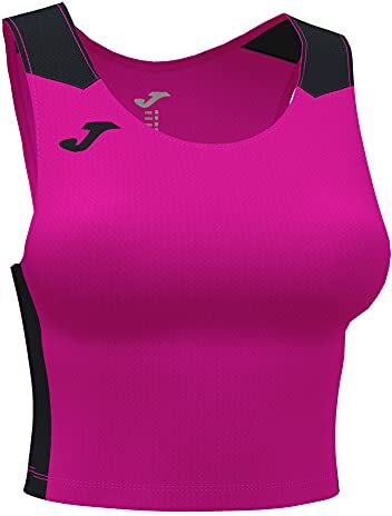 Joma 2XS Top Record II, Rosa Fluo-Nero, XXS Unisex-Adulto