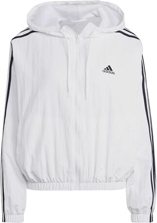 Adidas Giacca a vento da donna Essentials con 3 strisce, bianco/nero