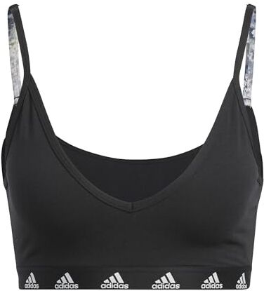 Adidas Purebare Light Support Workout Bra, Reggiseno Sportivo Donna, Black/White, L D-DD