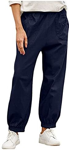 KEERADS Pantaloni Sci Bianco Patch Pantaloni Donna Tuta Vita Elastico Tasca Donna Pantaloni Casual Pantaloni Gonna Pantaloncini Sexy (Dark Blue #4, XL)