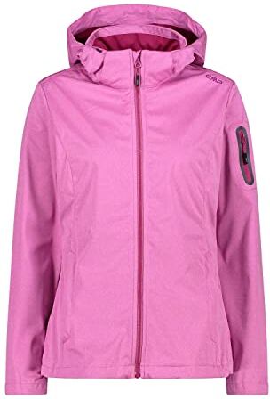 CMP Giacca melange in light softshell da donna con cappuccio removibile, Malva Mel., 42