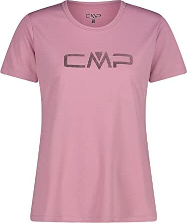 CMP T-Shirt Girocollo Dry Function con Logo Donna Art.39T5676P (40, c602 Fard)