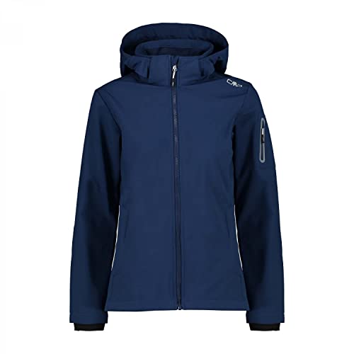 CMP Giacca In Softshell Da Donna Con Cappuccio Removibile, Blue, XS