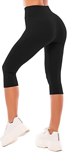 SINOPHANT Leggins 3/4 Capri Vita Alta Donna, Estivi, Pinocchietti Yoga Corti Coprenti, Controllo della Pancia Opaco Elastici Morbido, Casual