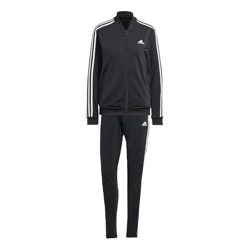 Adidas Essentials 3-stripes Tracksuit Tuta da ginnastica, Top:black/white Bottom:BLACK/WHITE, XXS Corto Donna