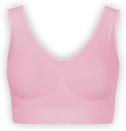 UnsichtBra Reggiseno Benessere   Reggiseno Sportivo   Abbigliamento Palestra Donna   Taglie Forti Donna   Reggiseno Allattamento (wellbra_sngl)(L, Rosa)