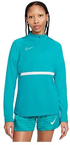 Nike W Nk Dry Acd21 Dril Top Canottiera, Acquamarina/Bianco/Bianco, M Donna