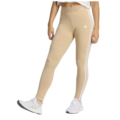 Adidas 3 Stripes Leggings Donna, magic beige/white, XS