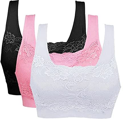 KEERADS Slip Monouso Maternità S Set di reggiseno push-up yoga per le donne 3PC Underwire Sports Reggiseno imbottito senza stretching Slip ragazza principessa (Pink-3, M)