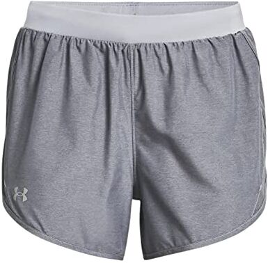 Under Armour Fly By 2.0 Short, Pantaloncini Donna, Acciaio Completamente Erica/Acciaio/Riflettente, XS