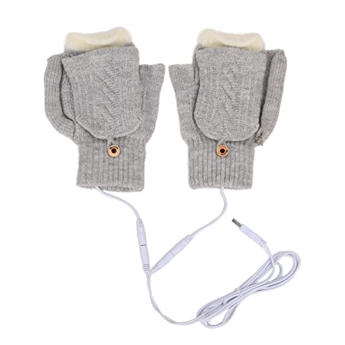 Rehomy Guanti riscaldati USB da uomo, donna, invernale, caldo, elettrico, riscaldante, doppio lato, guanti riscaldanti (grigio)
