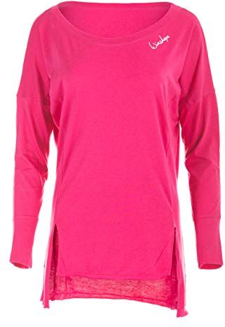 WINSHAPE Maglia a Maniche Lunghe da Donna, Ultra Leggera, con Parte Posteriore Allungata, Stile all-Fit, Fitness, Tempo Libero, Sport, Yoga, Allenamento, Donna, , Deep-Rosa, XS