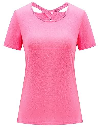 Sykooria T Shirt Maglietta Sportiva da Donna Maglietta Manica Corta Scollo Tondo Estiva Yoga Fitness Tinta Unita Rapida Asciugatura Maglie Tee Top