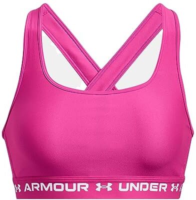 Under Armour Reggiseno Sportivo Incrociato a Medio Impatto, Donna, Rosa Ribelle /, M