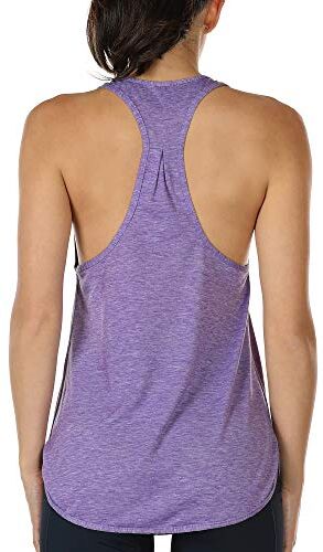 icyzone Canotta Sportiva da Donna Racerback Senza Maniche Top per Yoga Palestra Pilate (S,Lavanda)