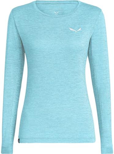 Salewa Puez Melange Dry’ Long Sleeve Tee Women, Air Blue Melange, XS