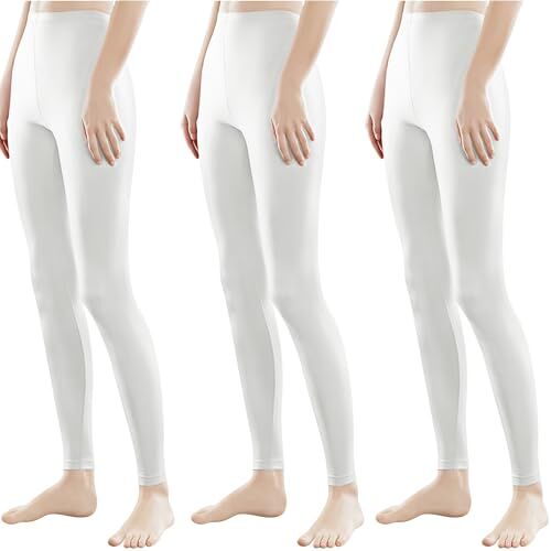 Libella Leggings Lunghi Colorati da Donna con Vita Alta Pantaloni Sportivi Fitness Slim Fit in Cotone 4108-Bianco XL