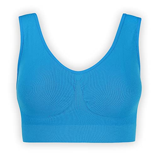 UnsichtBra Reggiseno Benessere   Reggiseno Sportivo   Abbigliamento Palestra Donna   Taglie Forti Donna   Reggiseno Allattamento (wellbra_sngl)(S, Blu)