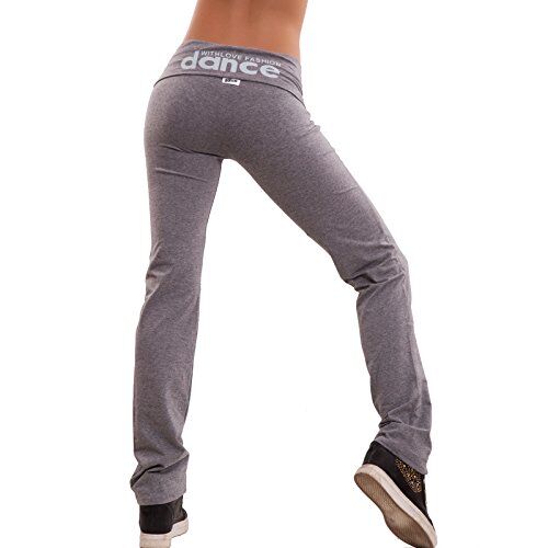 Toocool Pantaloni Donna Tuta Dance Sport Fitness Elastici Cotone Vita Bassa Nuovi CH93 [XL,Grigio]