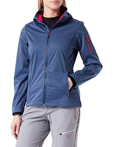 CMP Lightweight, windproof and waterproof softshell melange jacket WP 8,000, Woman, Blue Mel.-GERANEO, 46
