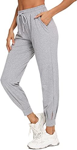 Aseniza Pantaloni Sportivi Donna in Cotone,Pantaloni Lunghi Jogger Donna con Tasche,Casual Larghi Pantaloni con Coulisse per Allenamento Jogging Fitness Palestra