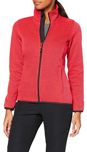 CMP Giacca In Knit-tech da Donna, Red Fluo/Antracite, 54