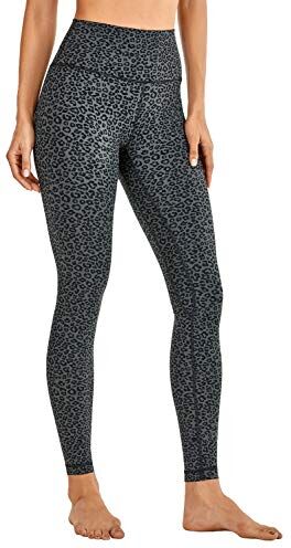 CRZ YOGA Donna Sportivi Pantaloni Vita Alta Fitness Leggings Palestra con Tasche Interna -71cm Stampa Leopardo 1 44